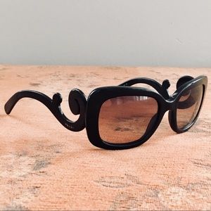 Prada Square Baroque Black Sunglasses